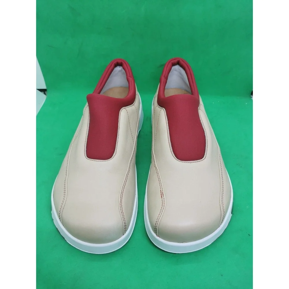 Birkenstock Footprint Unique Schuhe Retro Beige Leather Shoes Mens Size 40/ 7.5
